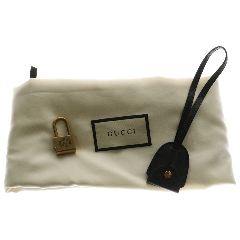 GUCCI(グッチ) シェリーライン ボストンバッグ ブラック レザー トートバッグ 574866