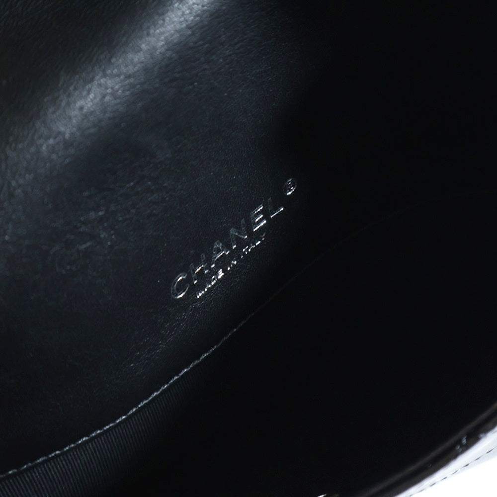 CHANEL(シャネル) マトラッセ ココマークプリント チェーンポシェット ブラック ラムスキン シルバー金具