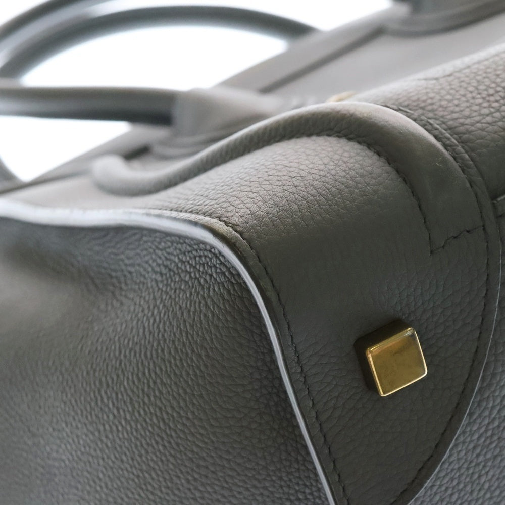CELINE(セリーヌ) ラゲージ ミニショッパー ハンドバッグ グレー レザー
