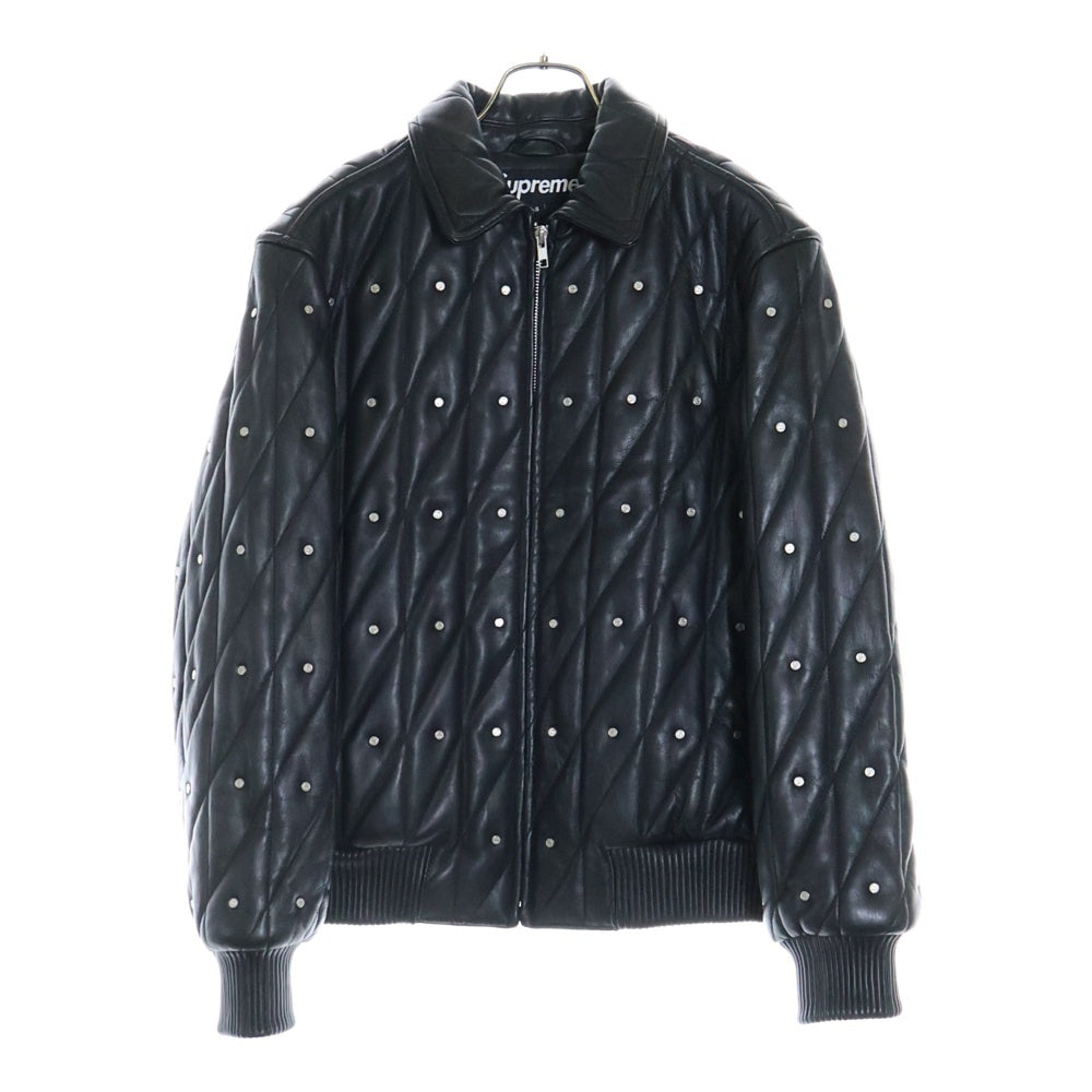 SUPREME(シュプリーム) 18AW Quilted Studded Leather Jacket キルト スタッズ 中綿レザージャケット ブラック