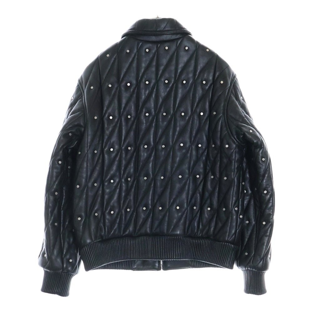 SUPREME(シュプリーム) 18AW Quilted Studded Leather Jacket キルト スタッズ 中綿レザージャケット ブラック