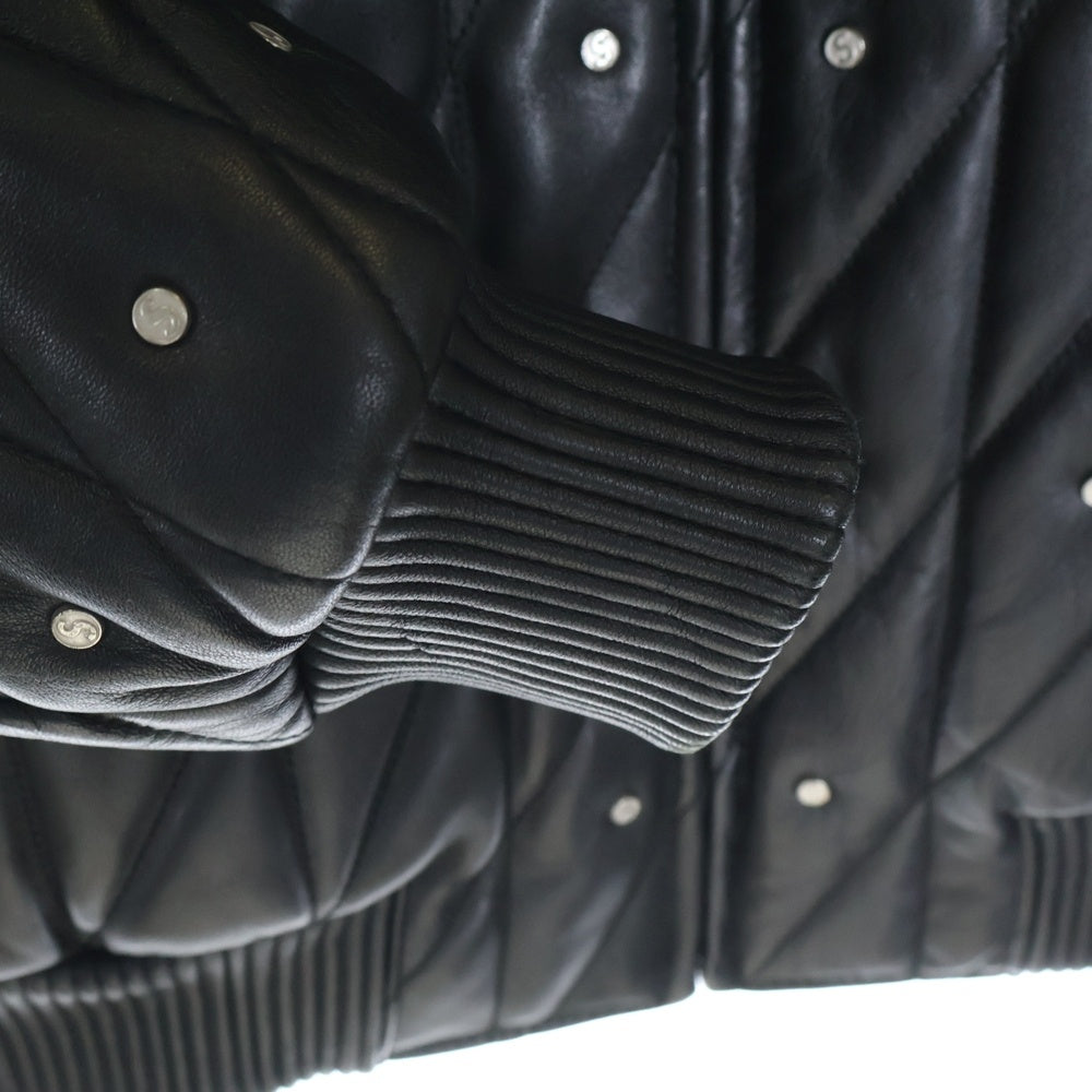 SUPREME(シュプリーム) 18AW Quilted Studded Leather Jacket キルト スタッズ 中綿レザージャケット ブラック