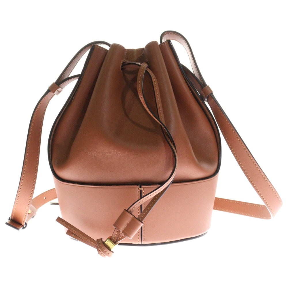 LOEWE(ロエベ) バルーンバッグ スモール ブラウン レザー ショルダーバッグ 巾着バッグ ゴールド金具
