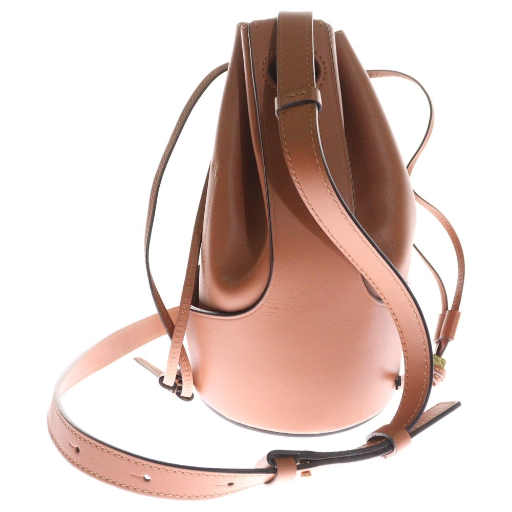 LOEWE(ロエベ) バルーンバッグ スモール ブラウン レザー ショルダーバッグ 巾着バッグ ゴールド金具