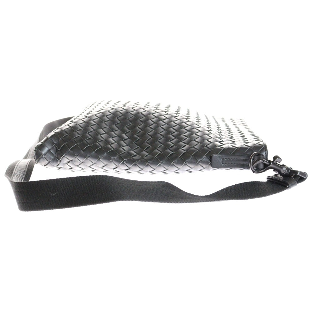 BOTTEGA VENETA(ボッテガヴェネタ) イントレチャート ショルダーバッグ メッセンジャーバッグ ブラック金具 グレー レザー 276356