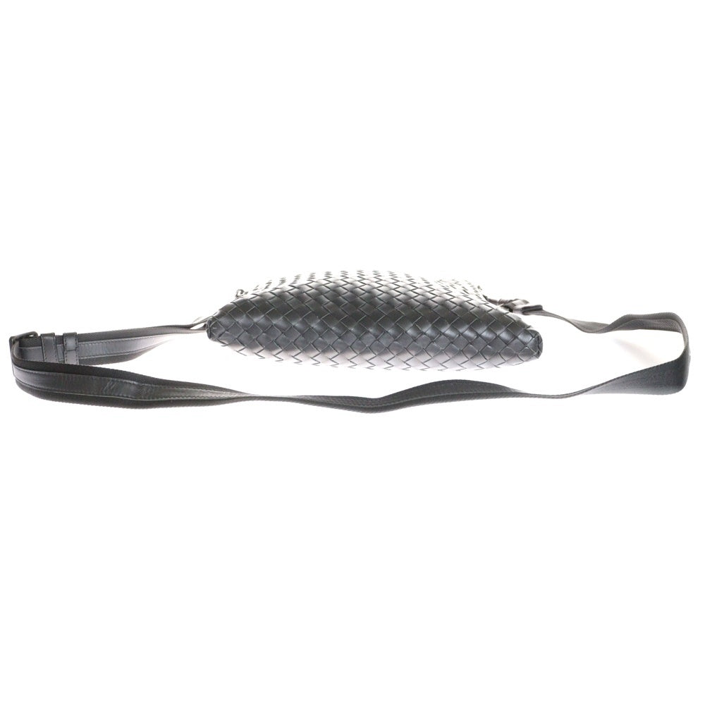 BOTTEGA VENETA(ボッテガヴェネタ) イントレチャート ショルダーバッグ メッセンジャーバッグ ブラック金具 グレー レザー 276356