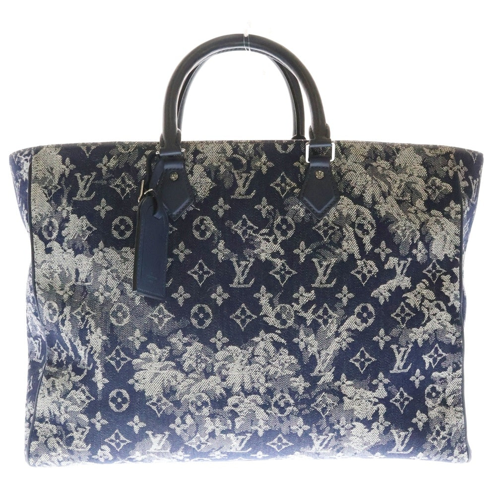 LOUIS VUITTON(ルイヴィトン) モノグラム タペストリー グラン・サック トートバッグ ハンドバッグ ネイビー デニム ブルー シルバー金具 M57284