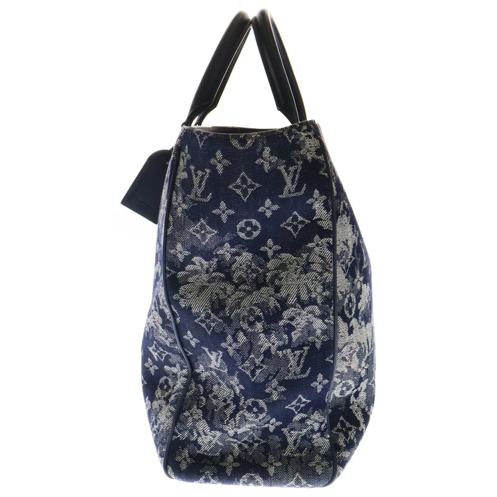 LOUIS VUITTON(ルイヴィトン) モノグラム タペストリー グラン・サック トートバッグ ハンドバッグ ネイビー デニム ブルー シルバー金具 M57284