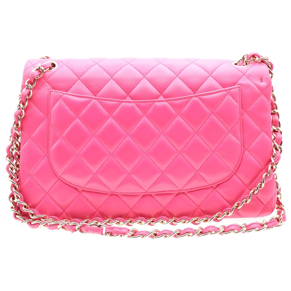 CHANEL(シャネル) マトラッセ30 ダブルフラップ ダブルチェーン ショルダーバッグ ピンク ラムスキン ゴールド金具 A58600