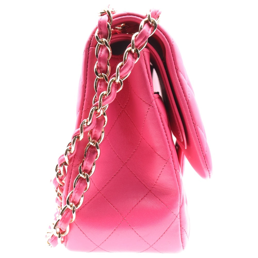 CHANEL(シャネル) マトラッセ30 ダブルフラップ ダブルチェーン ショルダーバッグ ピンク ラムスキン ゴールド金具 A58600