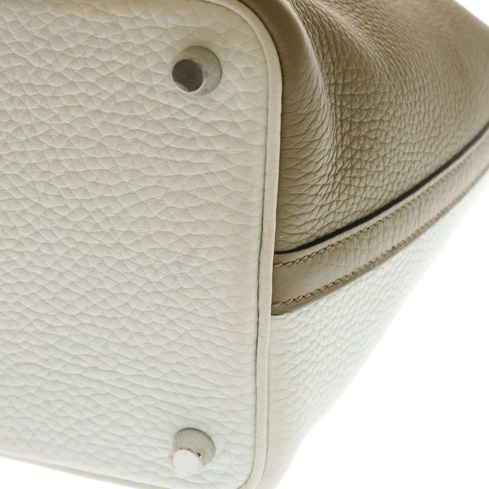 HERMES(エルメス) ピコタンロックPM カザック2 トリヨンクレマンス ベージュマルファ×ニューホワイト×マカサー シルバー金具 W刻印