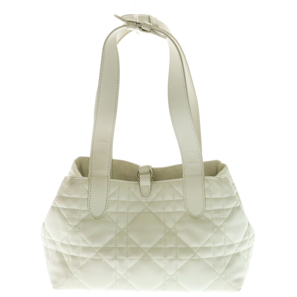 DIOR(ディオール) TOUJOURS トゥジュール スモール マクロカナージュ キルティング カーフスキン レザー ハンドバッグ ゴールド金具 ホワイト M2822OSHJ