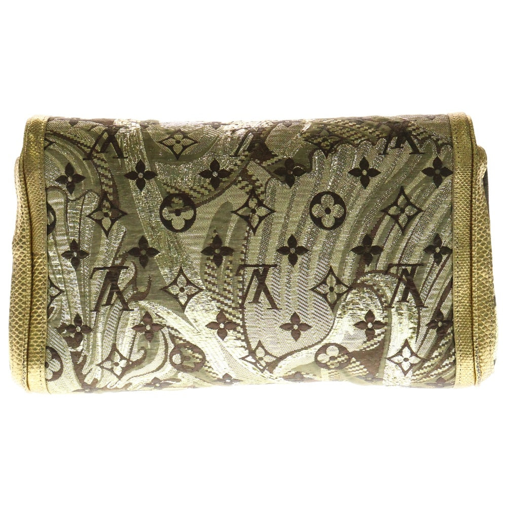 LOUIS VUITTON(ルイヴィトン) タリ モノグラム ブロケイド ジャガード キャンバス レザー 型押し クラッチバッグ ゴールド M93142