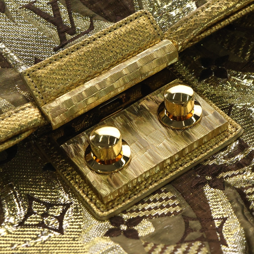 LOUIS VUITTON(ルイヴィトン) タリ モノグラム ブロケイド ジャガード キャンバス レザー 型押し クラッチバッグ ゴールド M93142