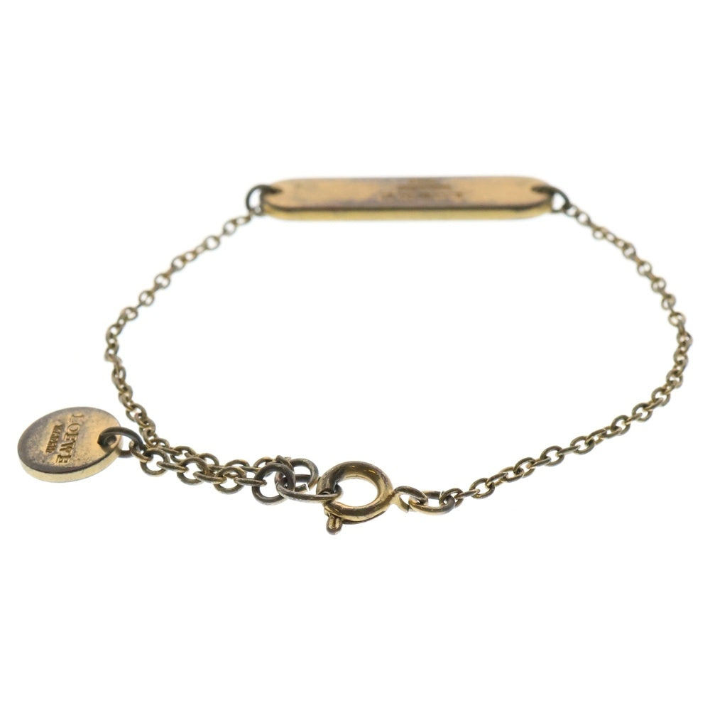 LOEWE(ロエベ) ロゴ刻印 プレートチェーンブレスレット ゴールド 1846