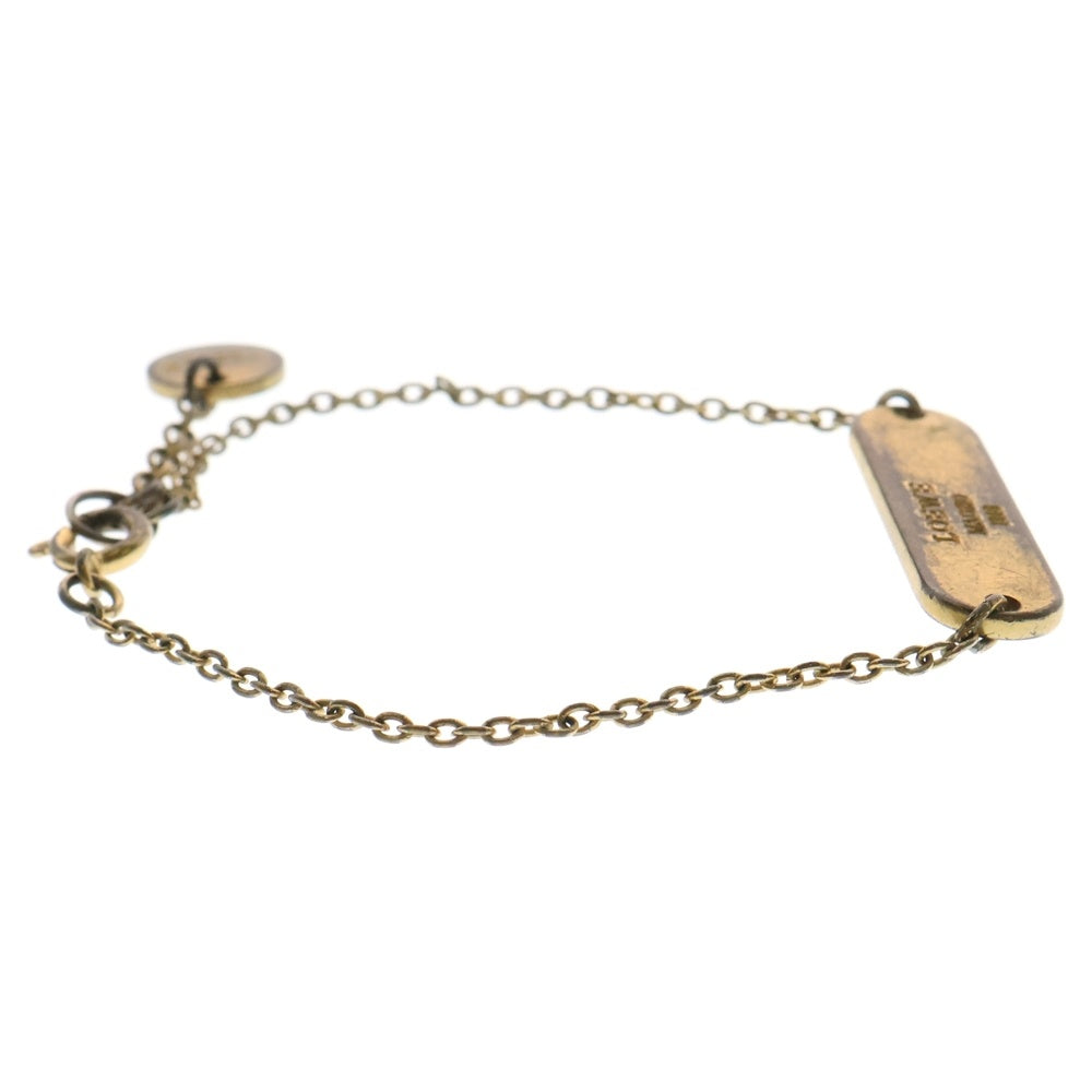 LOEWE(ロエベ) ロゴ刻印 プレートチェーンブレスレット ゴールド 1846