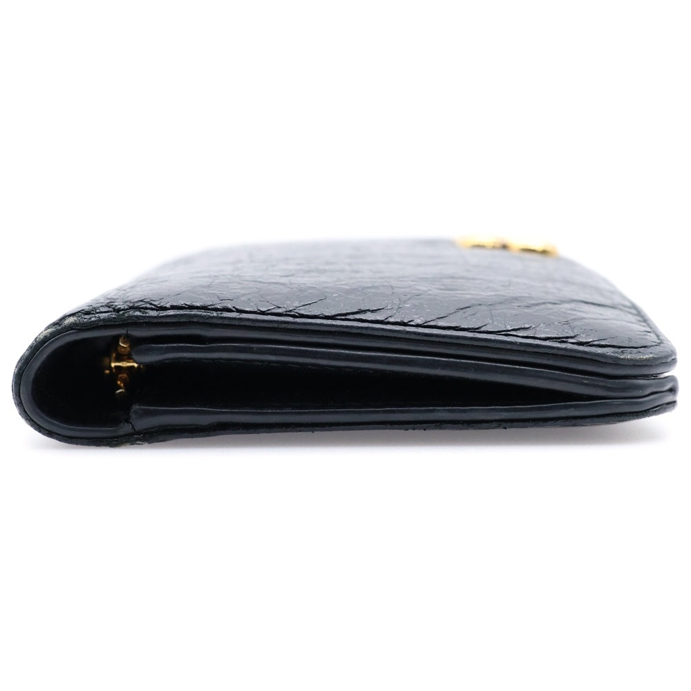 BALENCIAGA(バレンシアガ) モナコ バイフォールド ロングウォレット 二つ折り長財布 カードケース ブラック ゴールド金具 レザー 765428