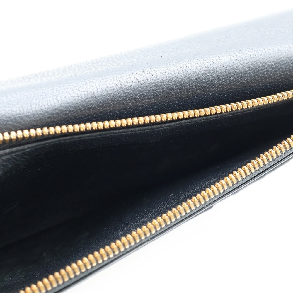 BALENCIAGA(バレンシアガ) モナコ バイフォールド ロングウォレット 二つ折り長財布 カードケース ブラック ゴールド金具 レザー 765428