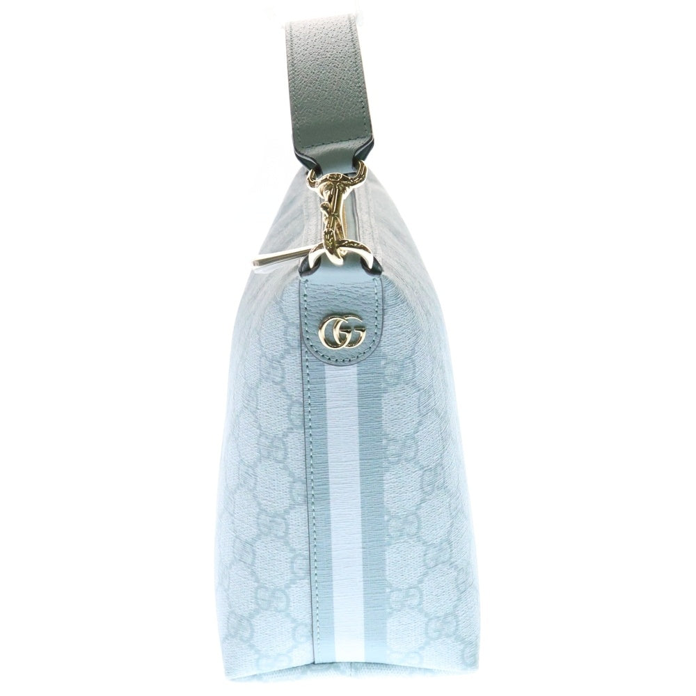 GUCCI(グッチ) OPHIDIA オフィディア GG スーパーミニ ショルダーバッグ ハンドバッグ 水色 PVCレザー 795170