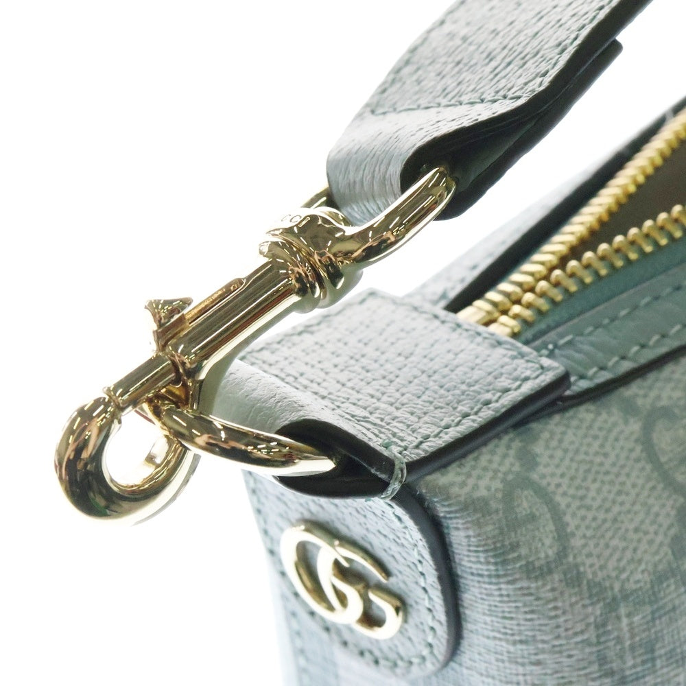 GUCCI(グッチ) OPHIDIA オフィディア GG スーパーミニ ショルダーバッグ ハンドバッグ 水色 PVCレザー 795170