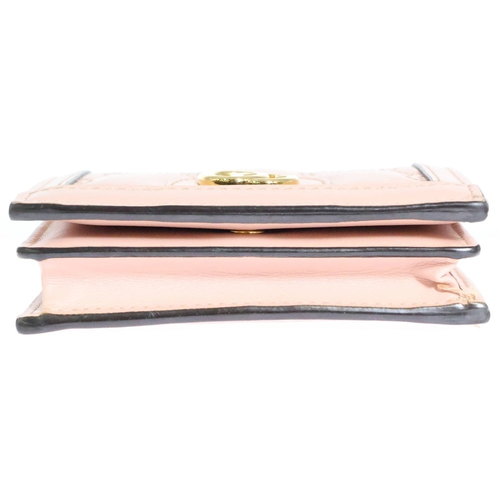 GUCCI(グッチ) GGマトラッセ 二つ折り財布 コンパクトウォレット コインケース ゴールド金具 レザー ピンク 723786