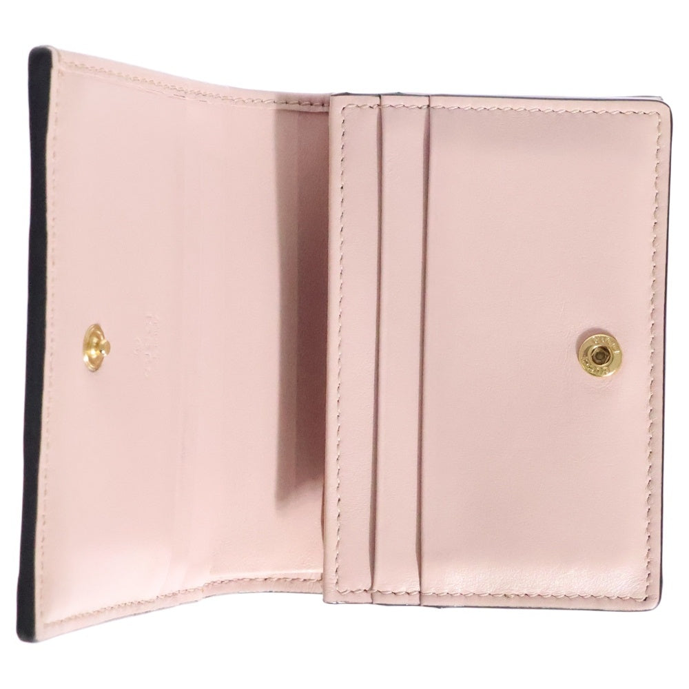 GUCCI(グッチ) GGマトラッセ 二つ折り財布 コンパクトウォレット コインケース ゴールド金具 レザー ピンク 723786