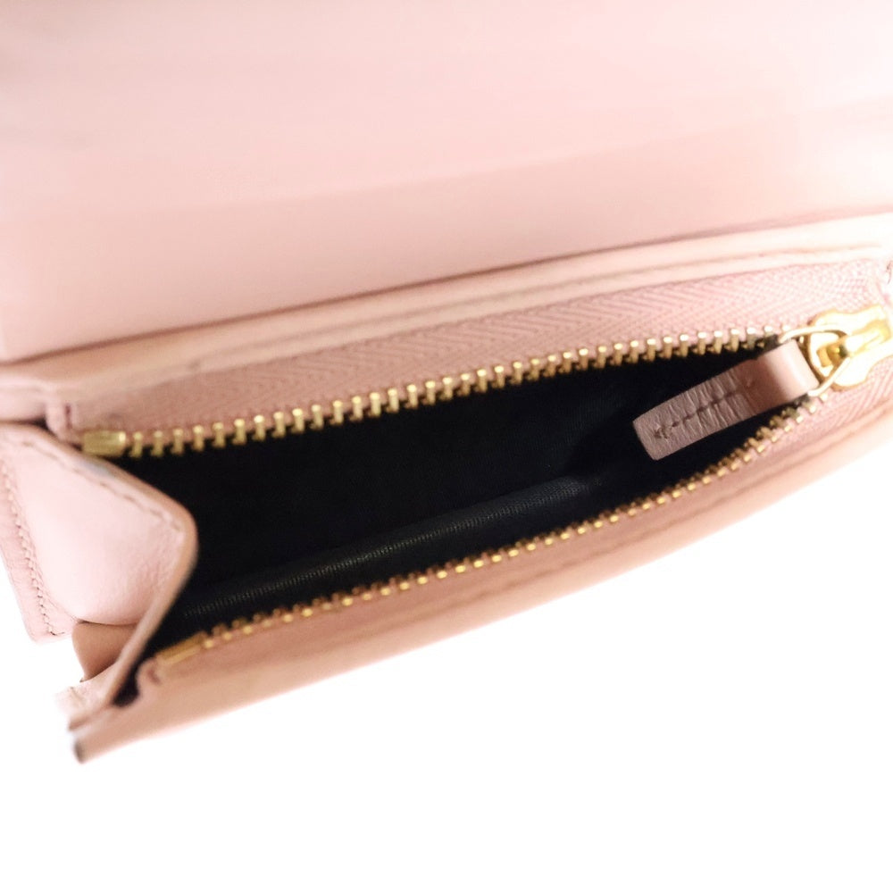 GUCCI(グッチ) GGマトラッセ 二つ折り財布 コンパクトウォレット コインケース ゴールド金具 レザー ピンク 723786