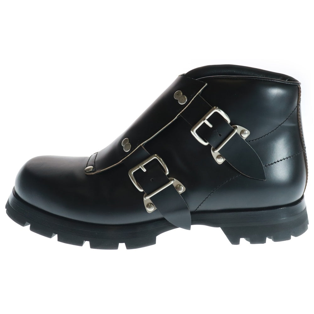 JIL SANDER(ジルサンダー) MONK STRAP DERBY SHOES モンクストラップ レザー ダービーシューズ チャッカブーツ ブラック