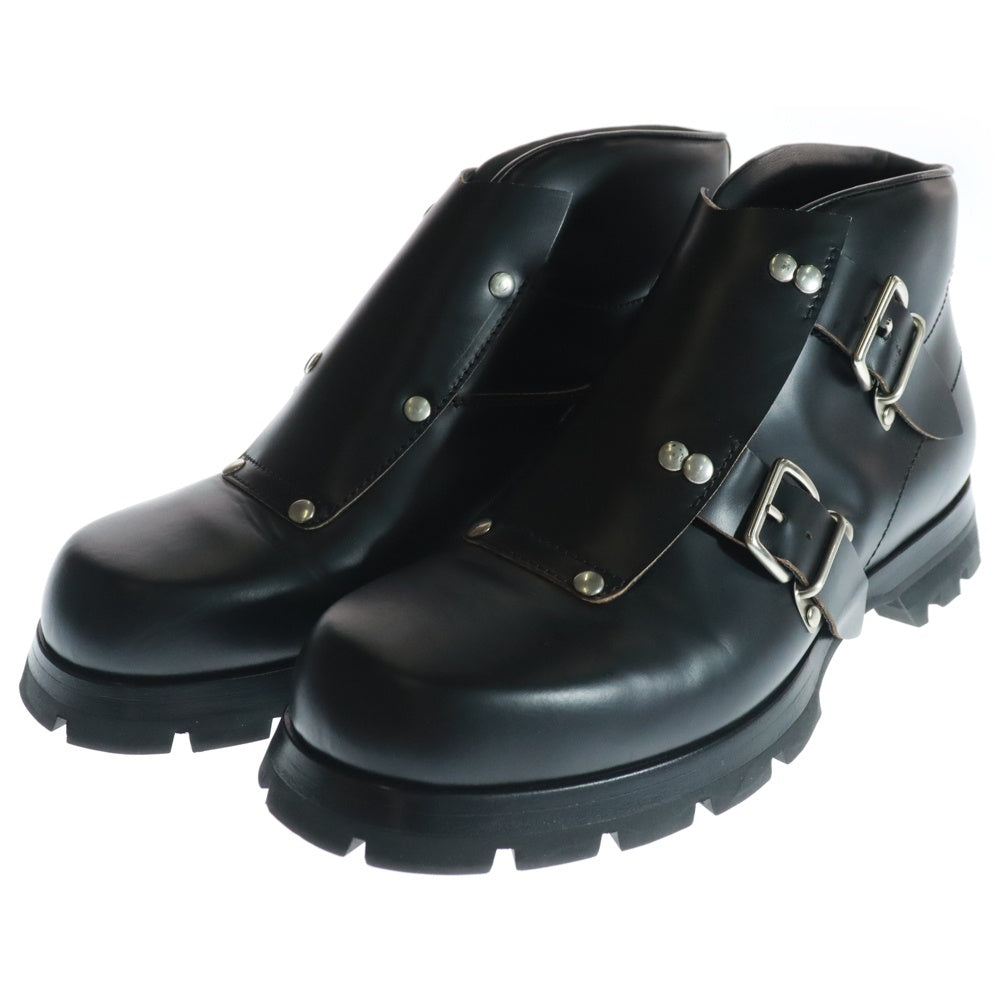 JIL SANDER(ジルサンダー) MONK STRAP DERBY SHOES モンクストラップ レザー ダービーシューズ チャッカブーツ ブラック