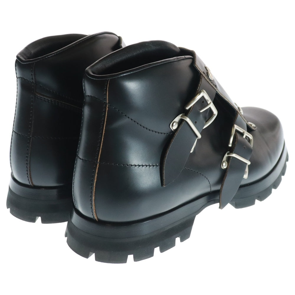 JIL SANDER(ジルサンダー) MONK STRAP DERBY SHOES モンクストラップ レザー ダービーシューズ チャッカブーツ ブラック