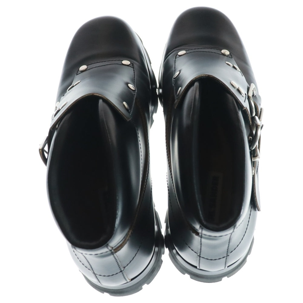 JIL SANDER(ジルサンダー) MONK STRAP DERBY SHOES モンクストラップ レザー ダービーシューズ チャッカブーツ ブラック
