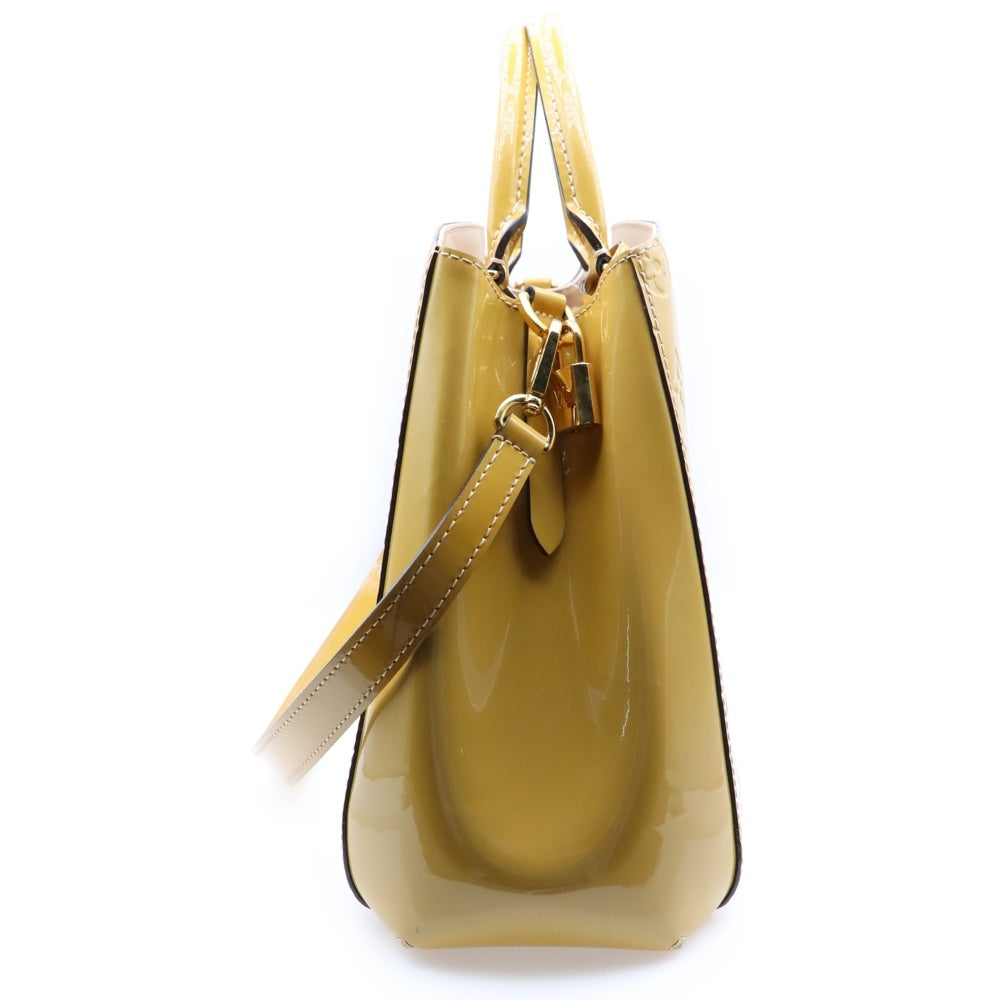 LOUIS VUITTON(ルイヴィトン) モンテーニュMM モノグラム ヴェルニ パテントレザー 2WAYハンド ショルダーバッグ ゴールド金具 イエロー M50169