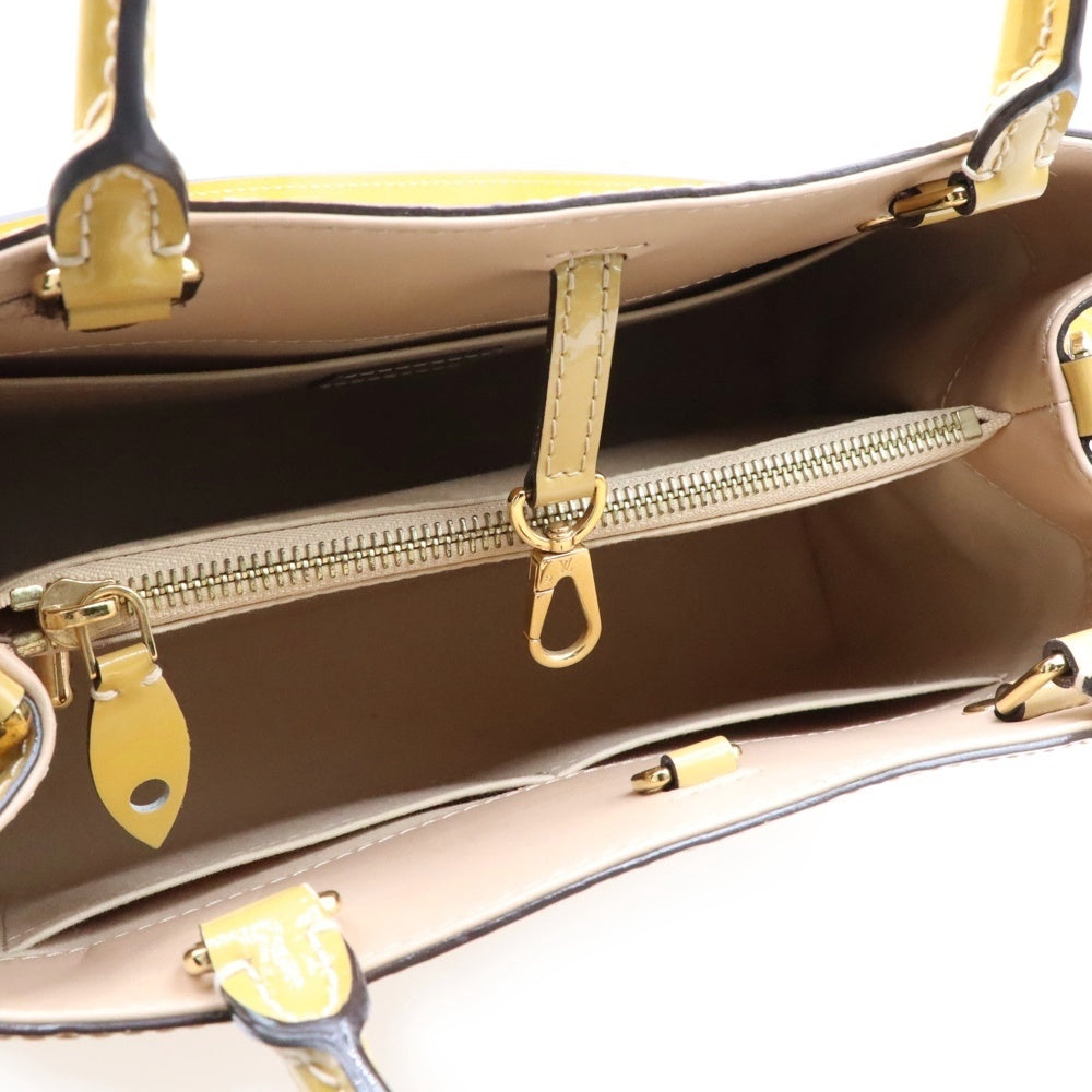 LOUIS VUITTON(ルイヴィトン) モンテーニュMM モノグラム ヴェルニ パテントレザー 2WAYハンド ショルダーバッグ ゴールド金具 イエロー M50169