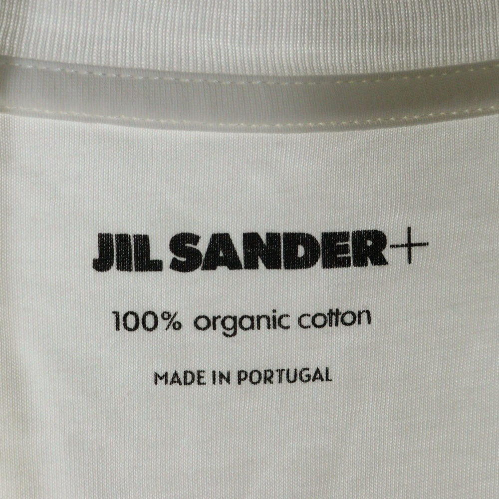 JIL SANDER(ジルサンダー) 25SS 裾ロゴパッチ ワッペン クルーネック 半袖Tシャツ カットソー ホワイト J47GC0001 J45048