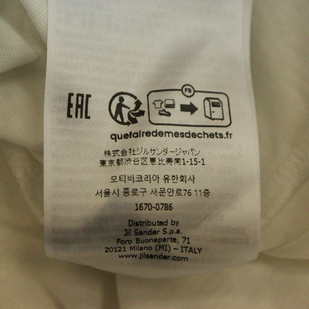 JIL SANDER(ジルサンダー) 25SS 裾ロゴパッチ ワッペン クルーネック 半袖Tシャツ カットソー ホワイト J47GC0001 J45048