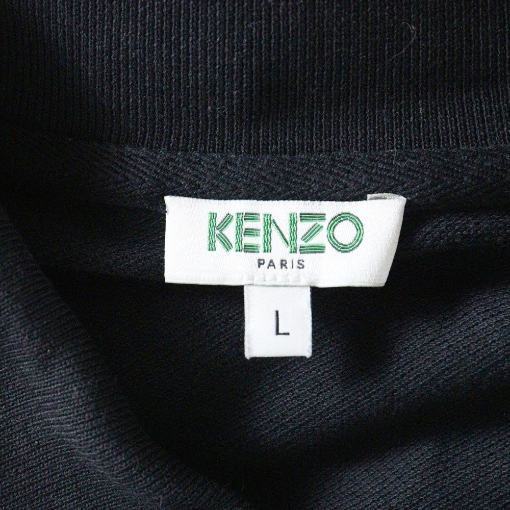 KENZO(ケンゾー) ワンポイント タイガー ワッペンロゴ コットン 半袖ポロシャツ ブラック