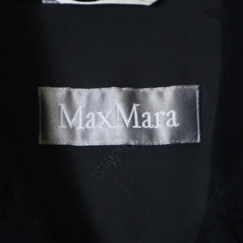 Max Mara(マックスマーラ) アンゴラ混 ウール アイコン ロング ガウン 1B コート ブラック レディース