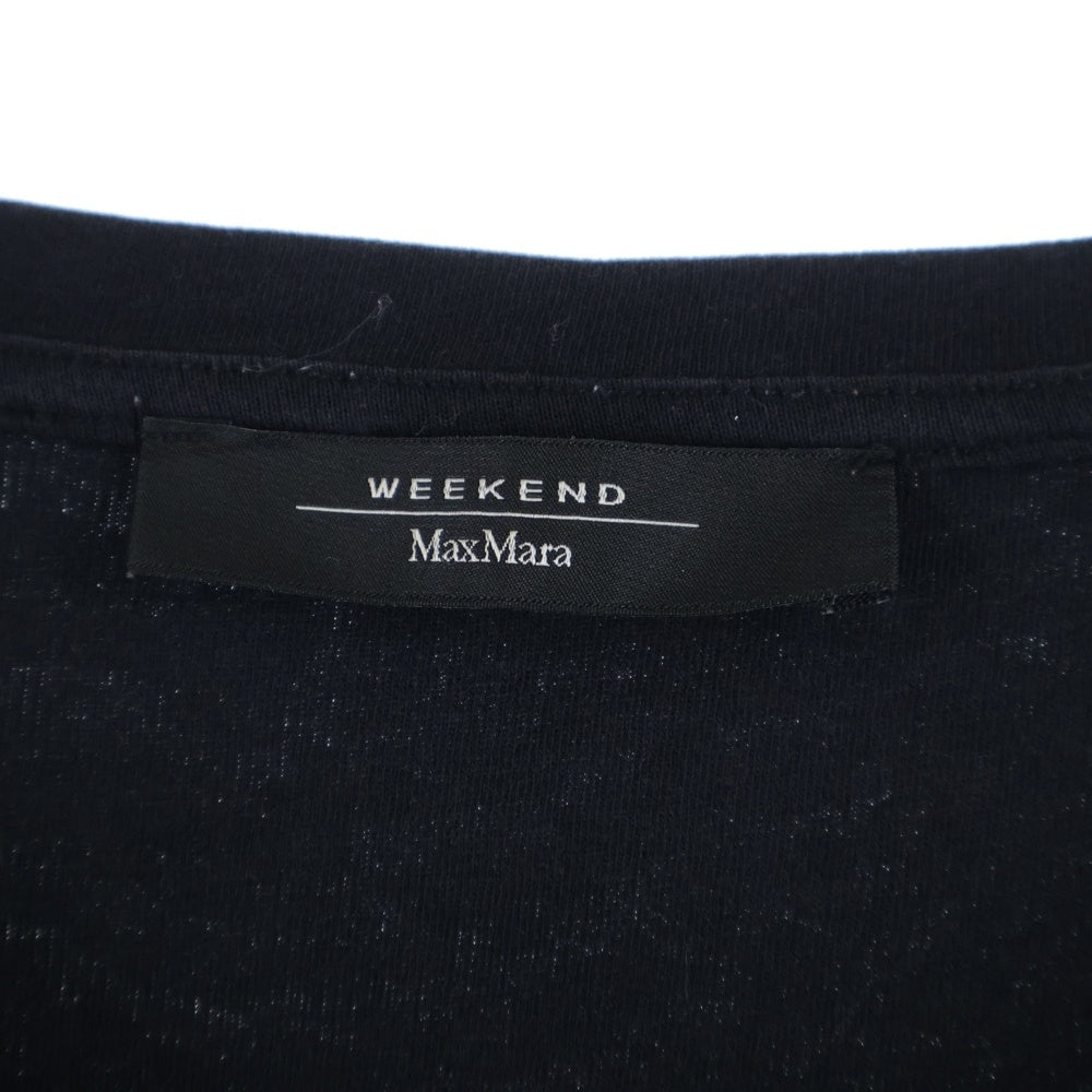 Max Mara(マックスマーラ) フラワー ビジュー装飾 半袖Tシャツ カットソー ブラック レディース