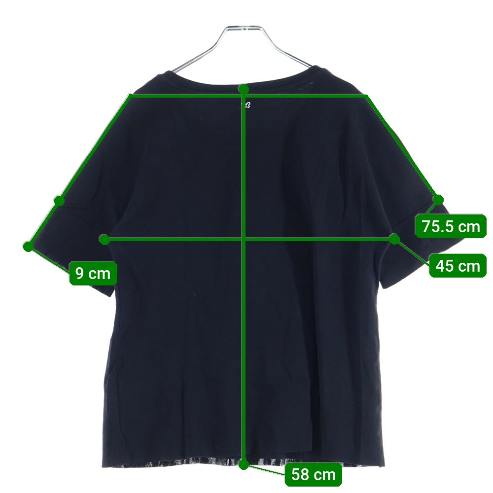 Max Mara(マックスマーラ) フラワー ビジュー装飾 半袖Tシャツ カットソー ブラック レディース