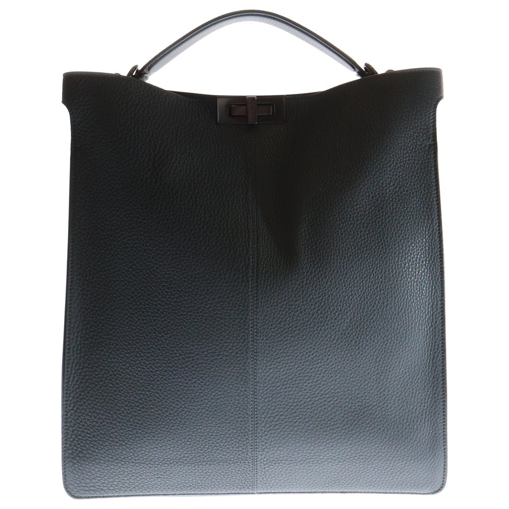 FENDI(フェンディ) Peekaboo ISeeU Leather Tote Bag ピーカーブ アイシーユー レザーハンド トートバッグ ブラック金具 グレー 7VA528