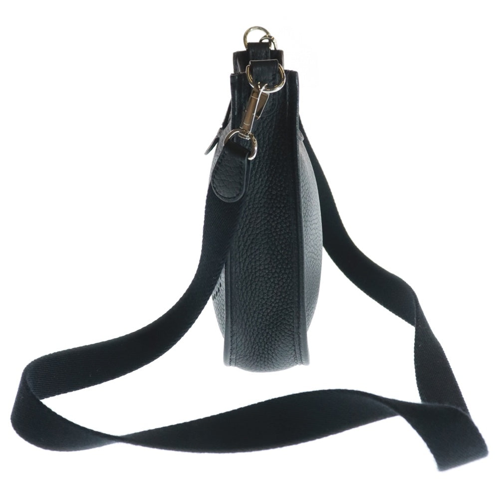HERMES(エルメス) エブリンTPM トリヨンクレマンス Hロゴ パンチングレザー ショルダーバッグ シルバー金具 ブラック Z刻印