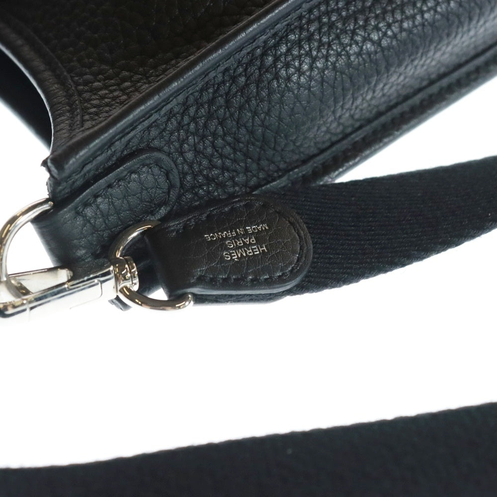 HERMES(エルメス) エブリンTPM トリヨンクレマンス Hロゴ パンチングレザー ショルダーバッグ シルバー金具 ブラック Z刻印