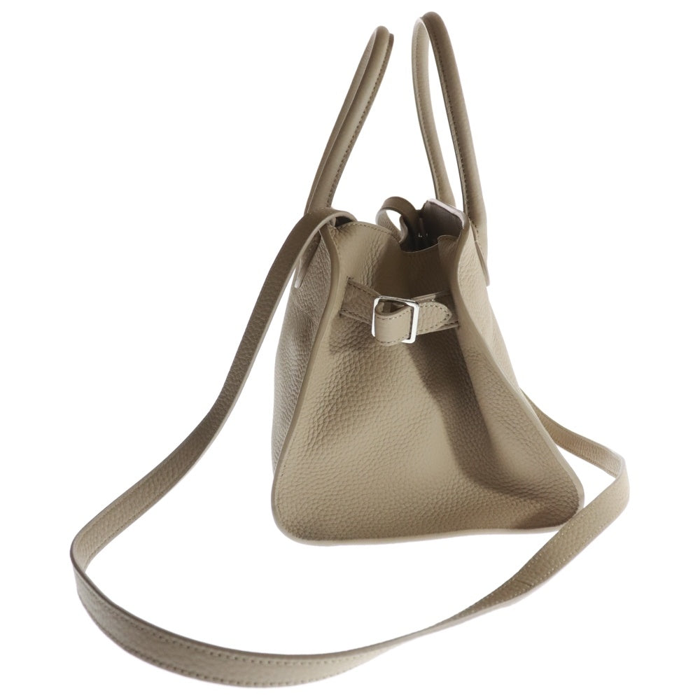 THE ROW(ザロウ) Soft Margaux 10 ソフトマルゴー10 レザー 2WAY ハンド ショルダーバッグ シルバー金具 ベージュ W1190L133