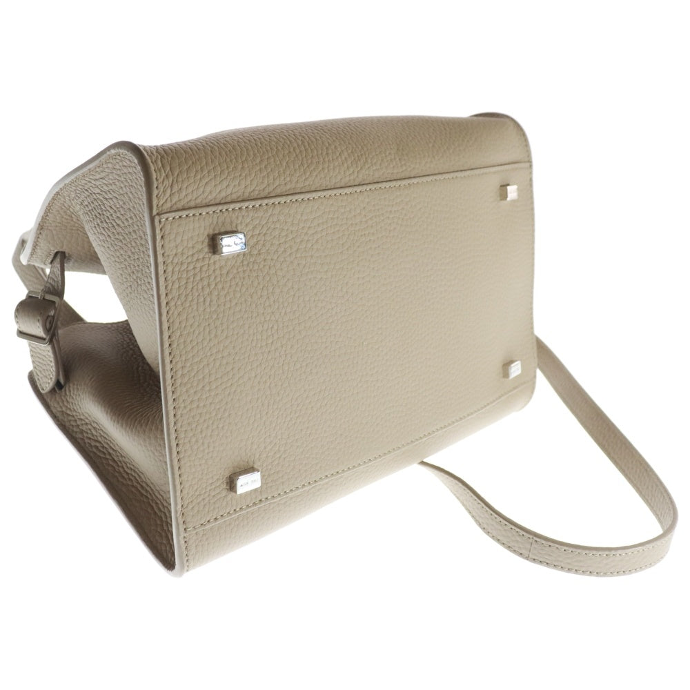 THE ROW(ザロウ) Soft Margaux 10 ソフトマルゴー10 レザー 2WAY ハンド ショルダーバッグ シルバー金具 ベージュ W1190L133