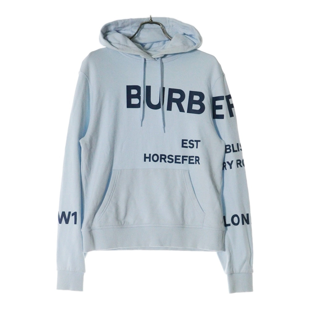 BURBERRY(バーバリー) ティッシ期 ホースフェリー ロゴプリント プルオーバースウェットパーカー フーディー ライトブルー 8040768