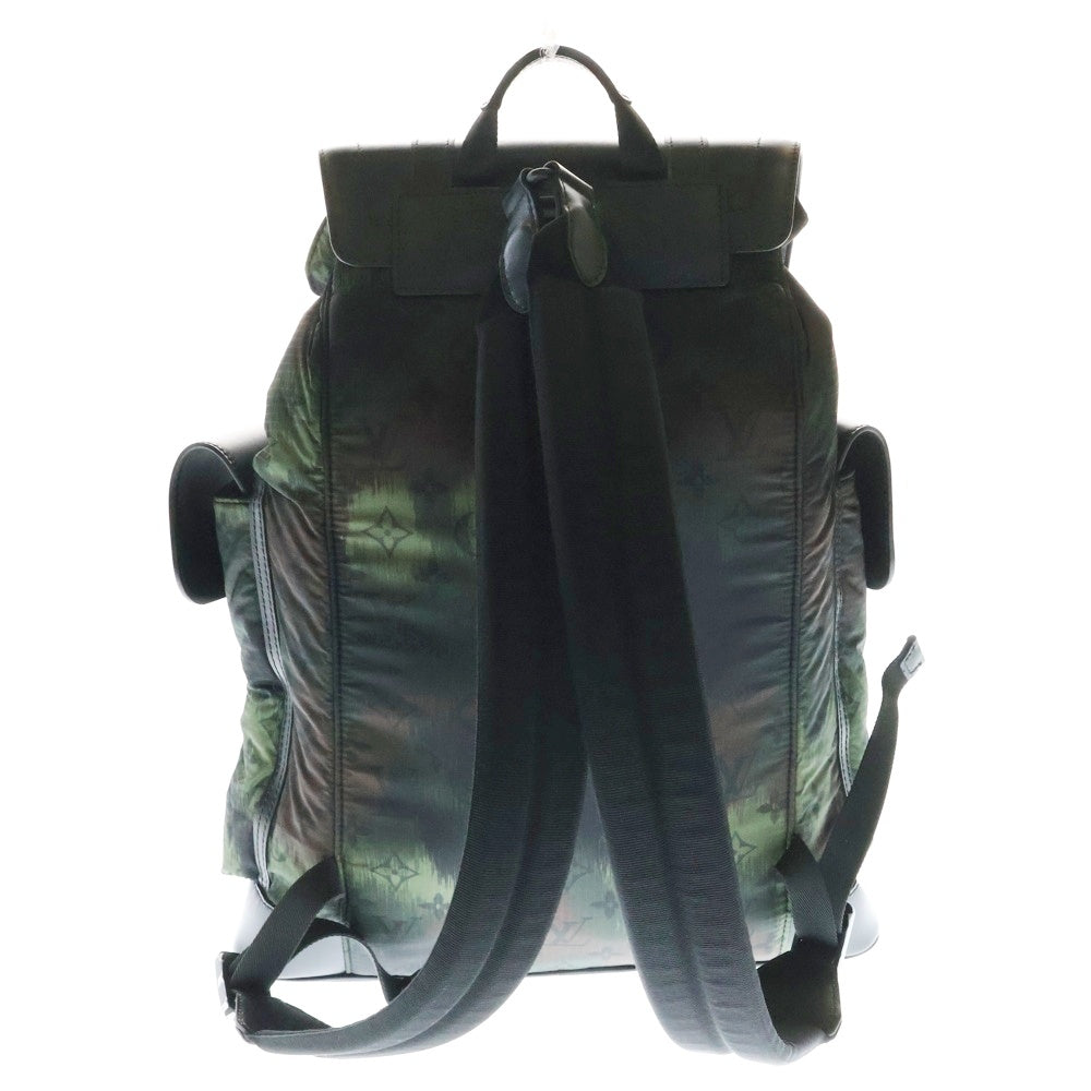 LOUIS VUITTON(ルイヴィトン) モノグラム クリストファーPM ナイロンカモフラージュ レザー切替リュックサック バックパック ブラック×カーキ M56411