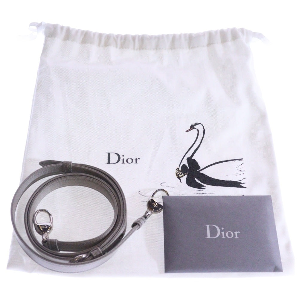Christian Dior(クリスチャンディオール) レディディオール ミニ サテン グレー ラインストーン 2wayハンドバッグ ショルダーバッグ