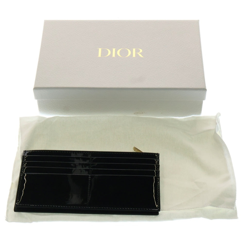 Christian Dior(クリスチャンディオール) レディディオール カナージュ パテントレザー チェーンウォレット ショルダーバッグ ゴールド金具 ブラック レディース