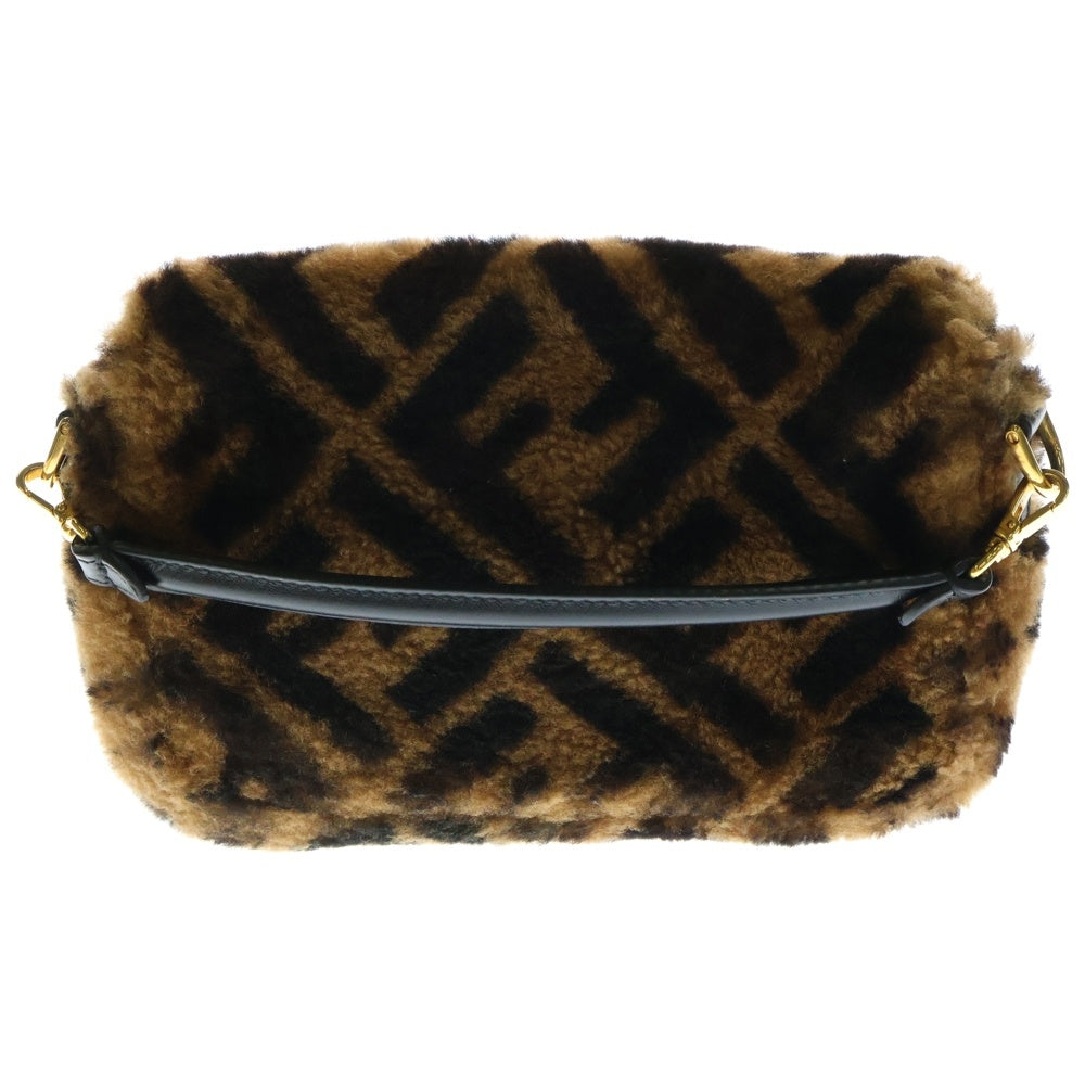 FENDI(フェンディ) ズッカ マンマバケット ミニ ブラウン ファー×レザー ショルダーバッグ ハンドバッグ 8BS017