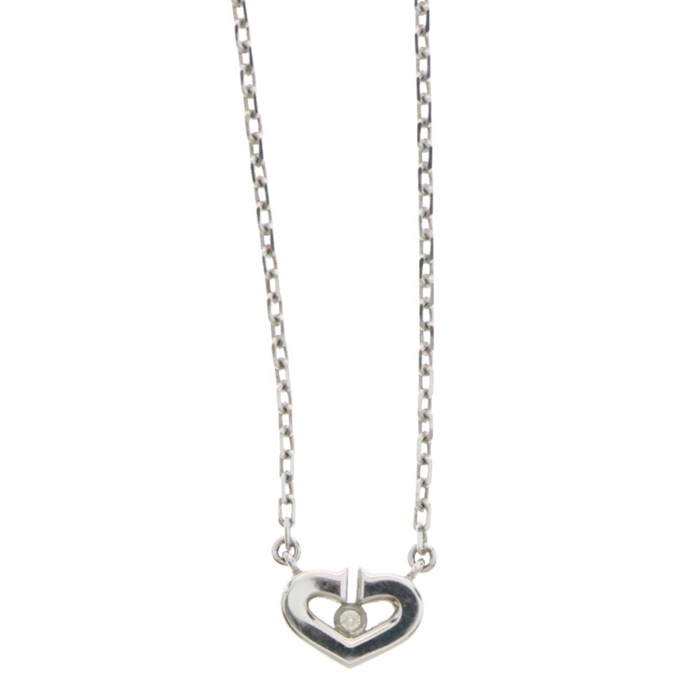 Cartier(カルティエ) Cハート パヴェ ダイヤ ネックレス Au750 K18 WG ホワイトゴールド